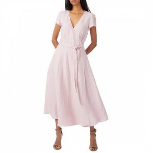 Polo Ralph Lauren white linen midi wrap dress size 6